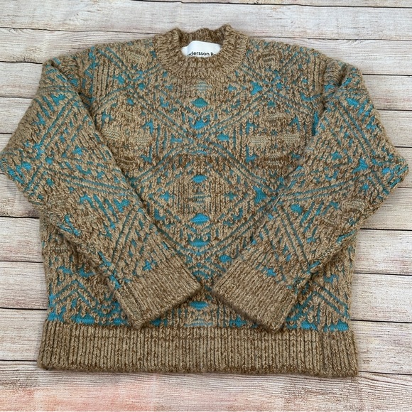 Andersson Bell jacquard heavy crew neck sweater - Picture 3 of 9